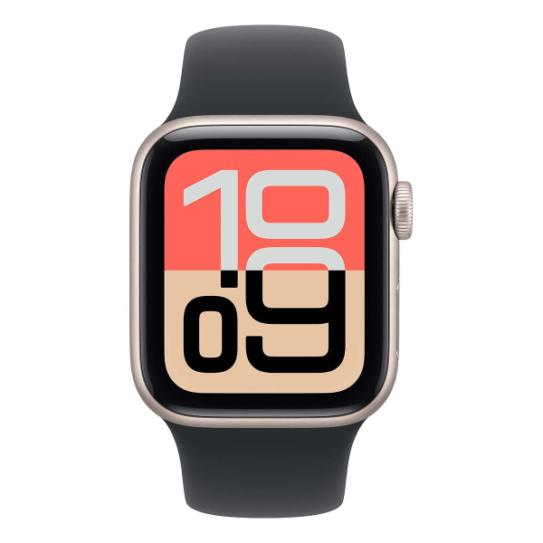 Apple Watch SE 3 (2025), 44 мм корпус из алюминия цвета «Starlight», ремешок Sport Band размера M/L цвета «Midnight» Apple Watch SE 3 (2025), 44 мм корпус из алюминия цвета «Starlight», ремешок Sport Band размера M/L цвета «Midnight»