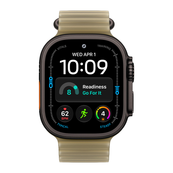 Apple Watch Ultra 4, 49 мм корпус из титана цвета «Black», ремешок Ocean Band цвета «Translucent Kelp»