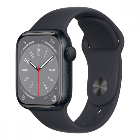 Apple Watch Series 8, 41 мм корпус из алюминия цвета «Midnight», ремешок Sport Band размера M/L цвета «Midnight»